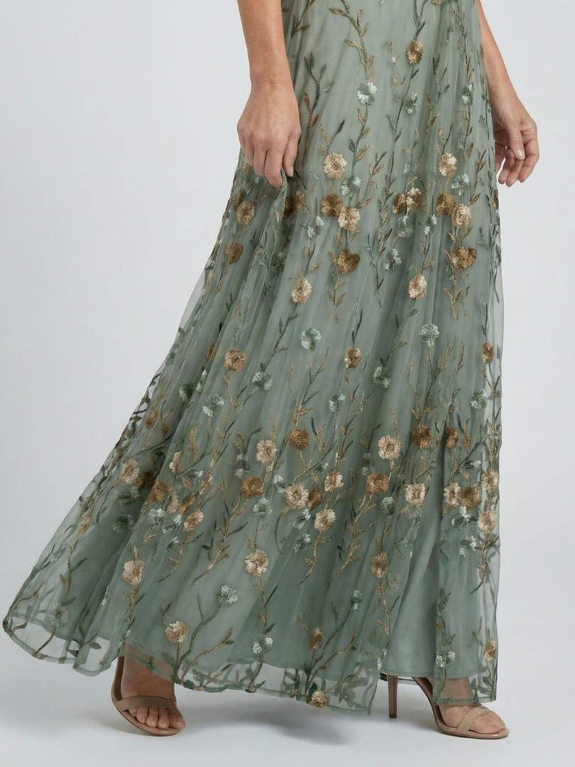 Selora™ | Abito Maxi Bloom con Collo All'Americana