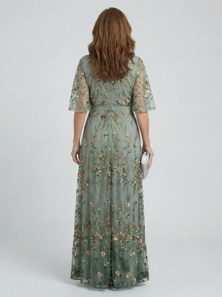 Selora™ | Abito Maxi Bloom con Collo All'Americana
