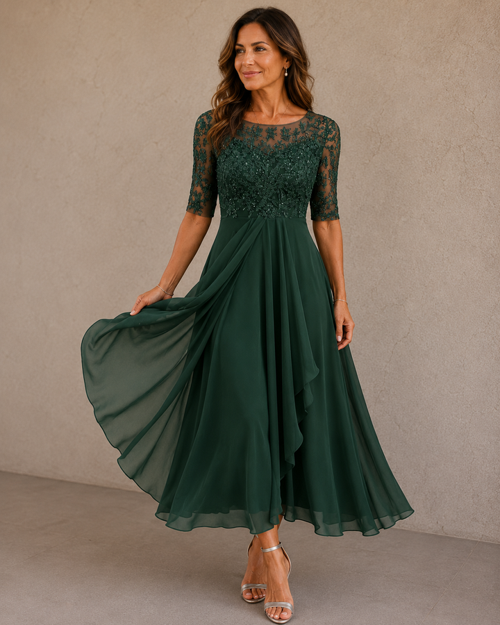 Abella™ | Abito in Pizzo e Chiffon
