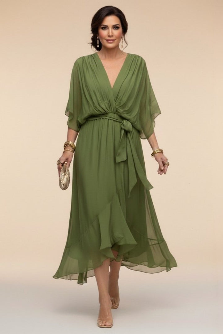 Marta™ | Abito in Chiffon con Scollo a V