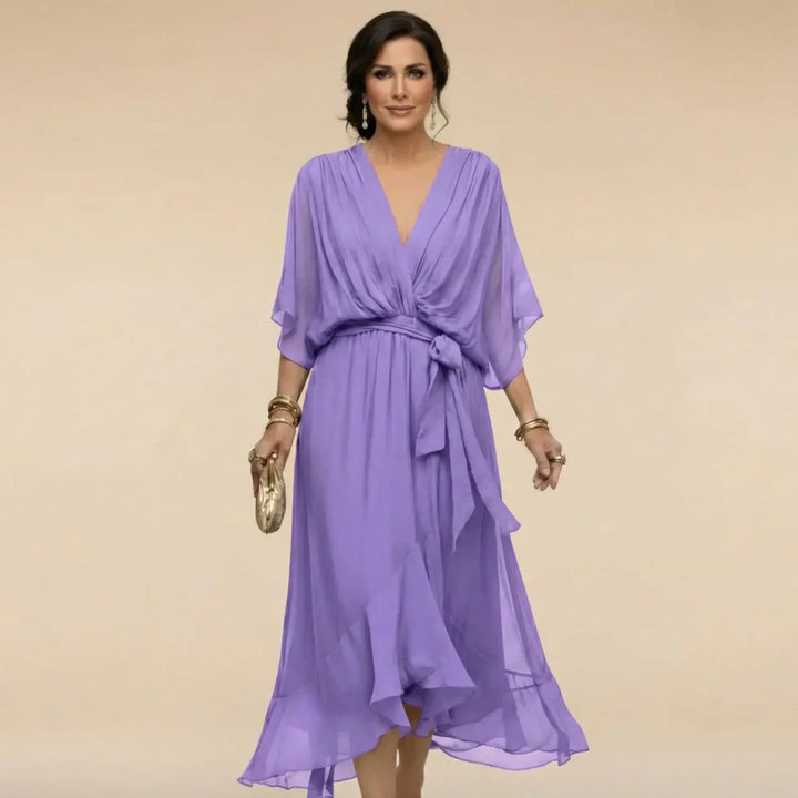 Marta™ | Abito in Chiffon con Scollo a V