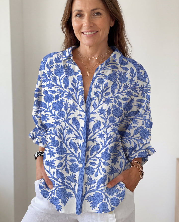 Isabella | Camicetta Blue Garden