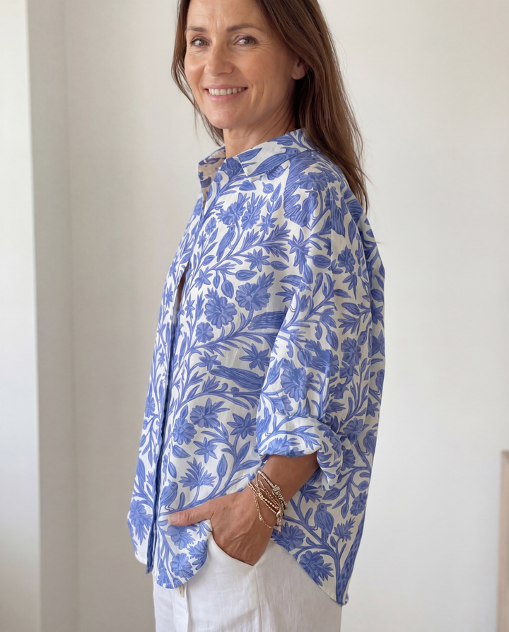 Isabella | Camicetta Blue Garden
