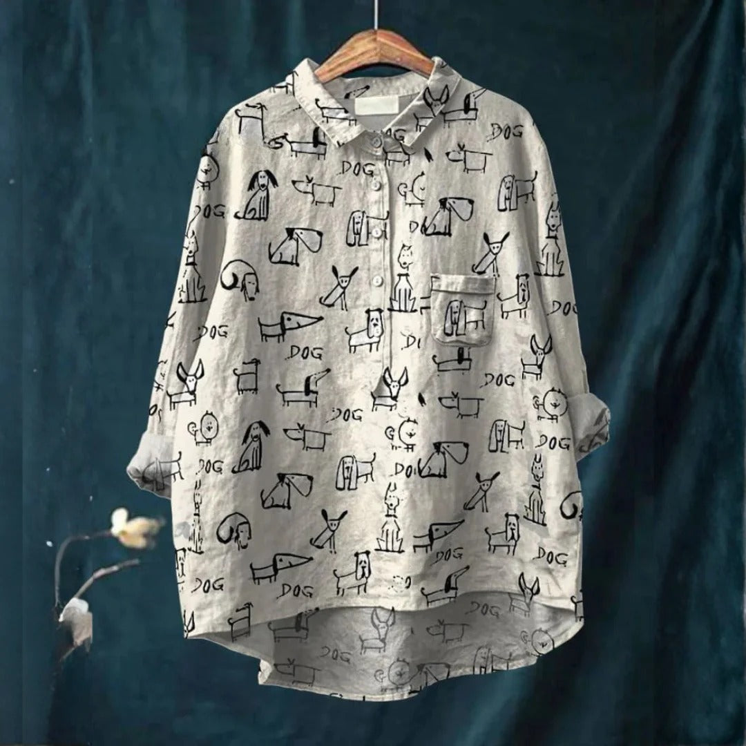 Marcelline™ | Camicia con illustrazioni di cani