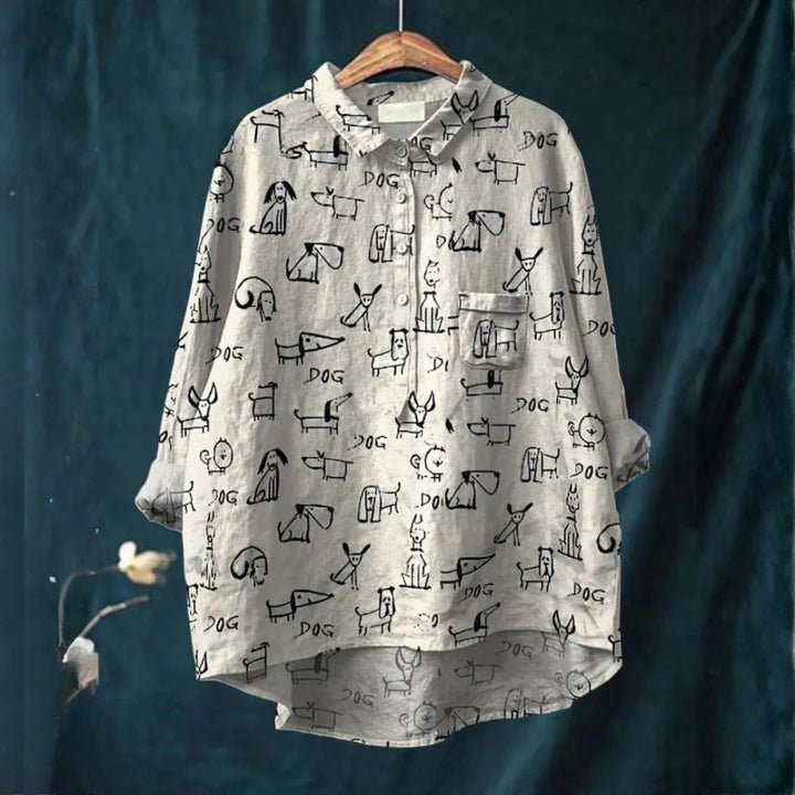 Marcelline™ | Camicia con illustrazioni di cani