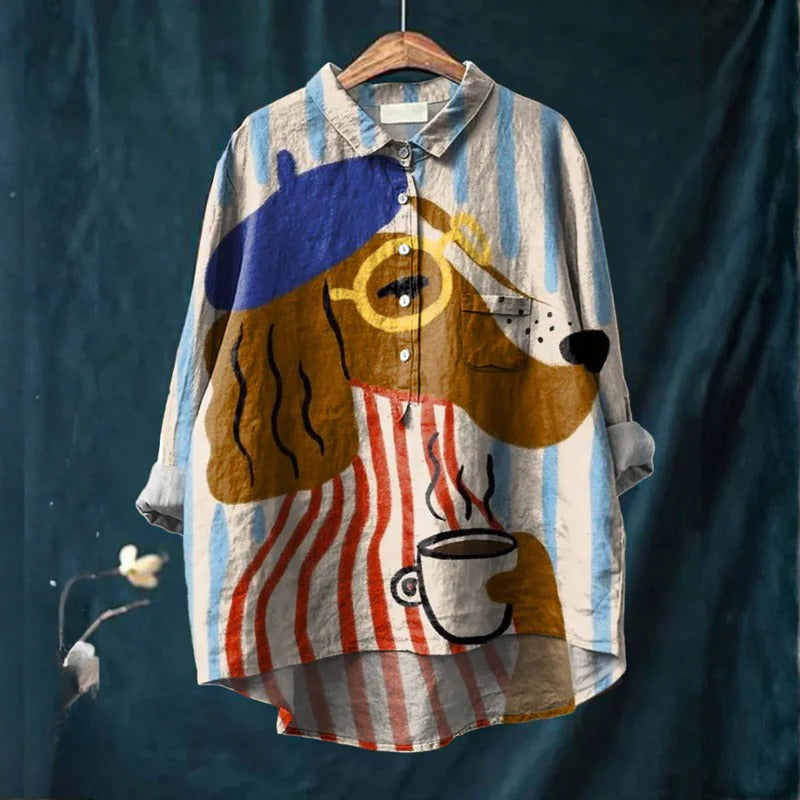 Marcelline™ | Camicia con illustrazioni di cani