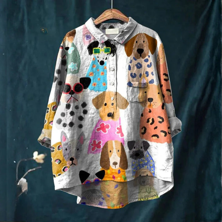 Marcelline™ | Camicia con illustrazioni di cani