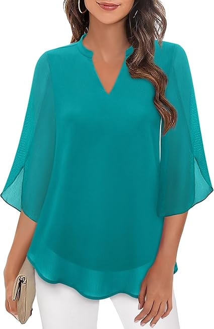 Claudia™ | Blusa in Chiffon con Scollo a V
