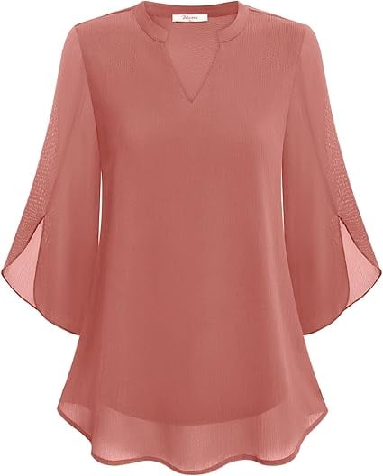 Claudia™ | Blusa in Chiffon con Scollo a V