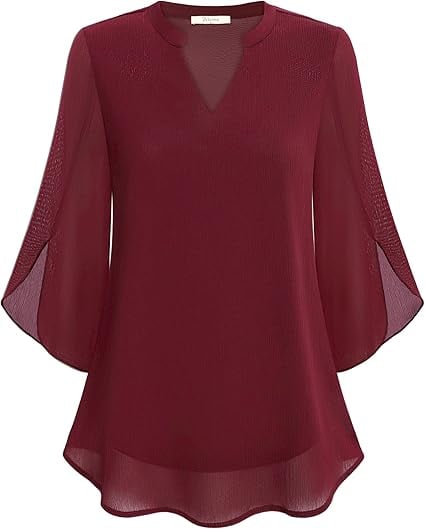 Claudia™ | Blusa in Chiffon con Scollo a V